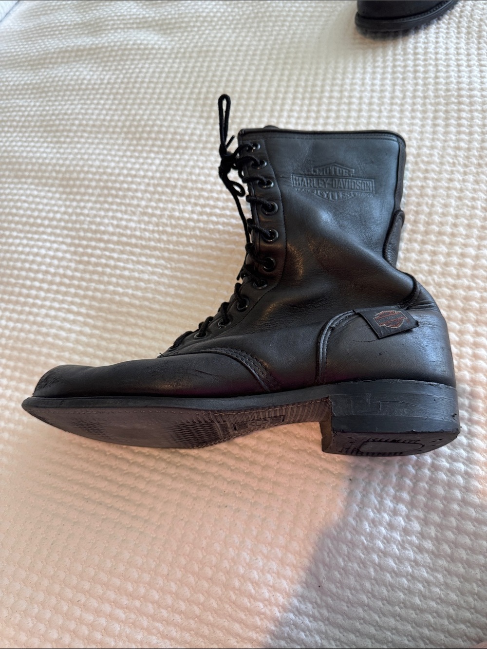 Harley-Davidson Men's Black Leather Lace-Up Motorcycle Boot